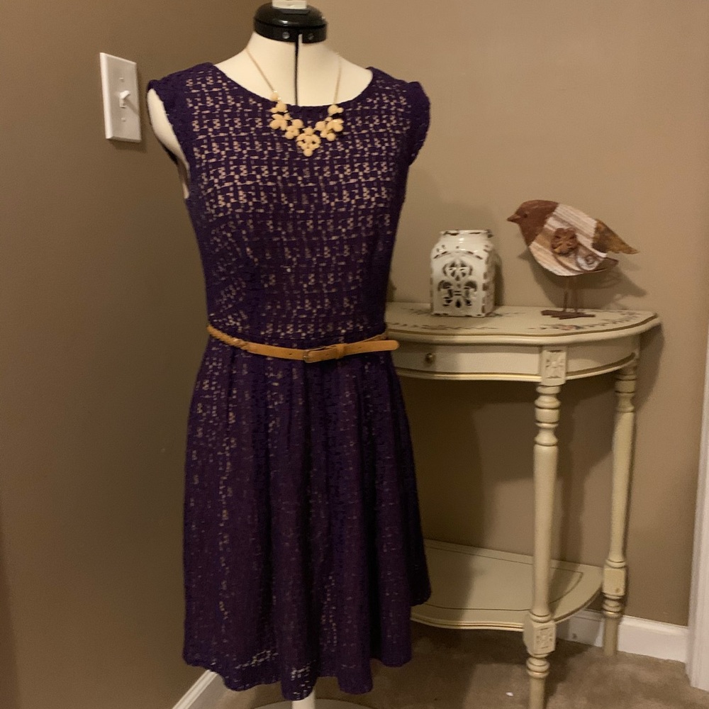 Dress Barn Lace Overlay Purple Dress. Dress Barn Lace Overlay Purple Dress.